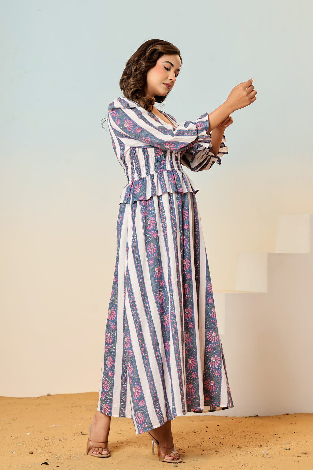 Elira block printed dress