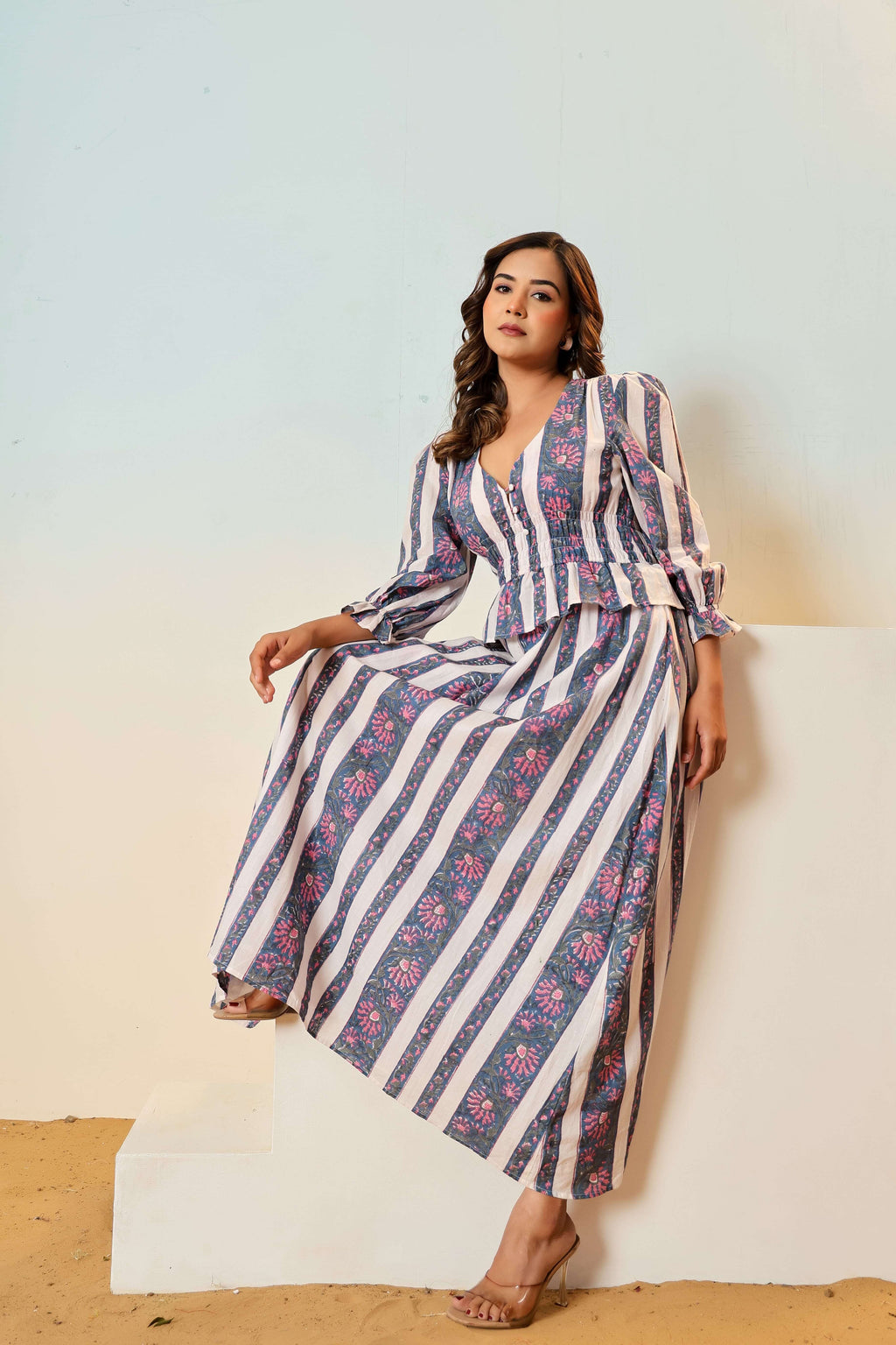 Elira block printed dress