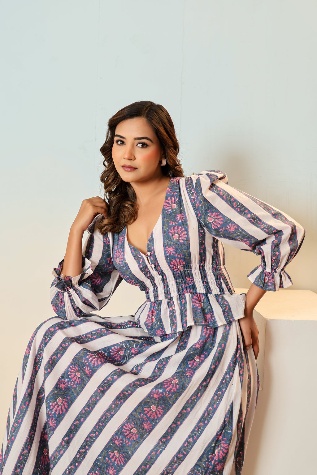 Elira block printed dress