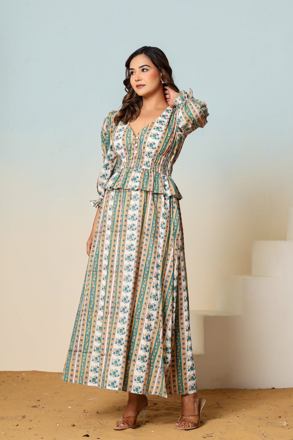 Vanya block printed dress