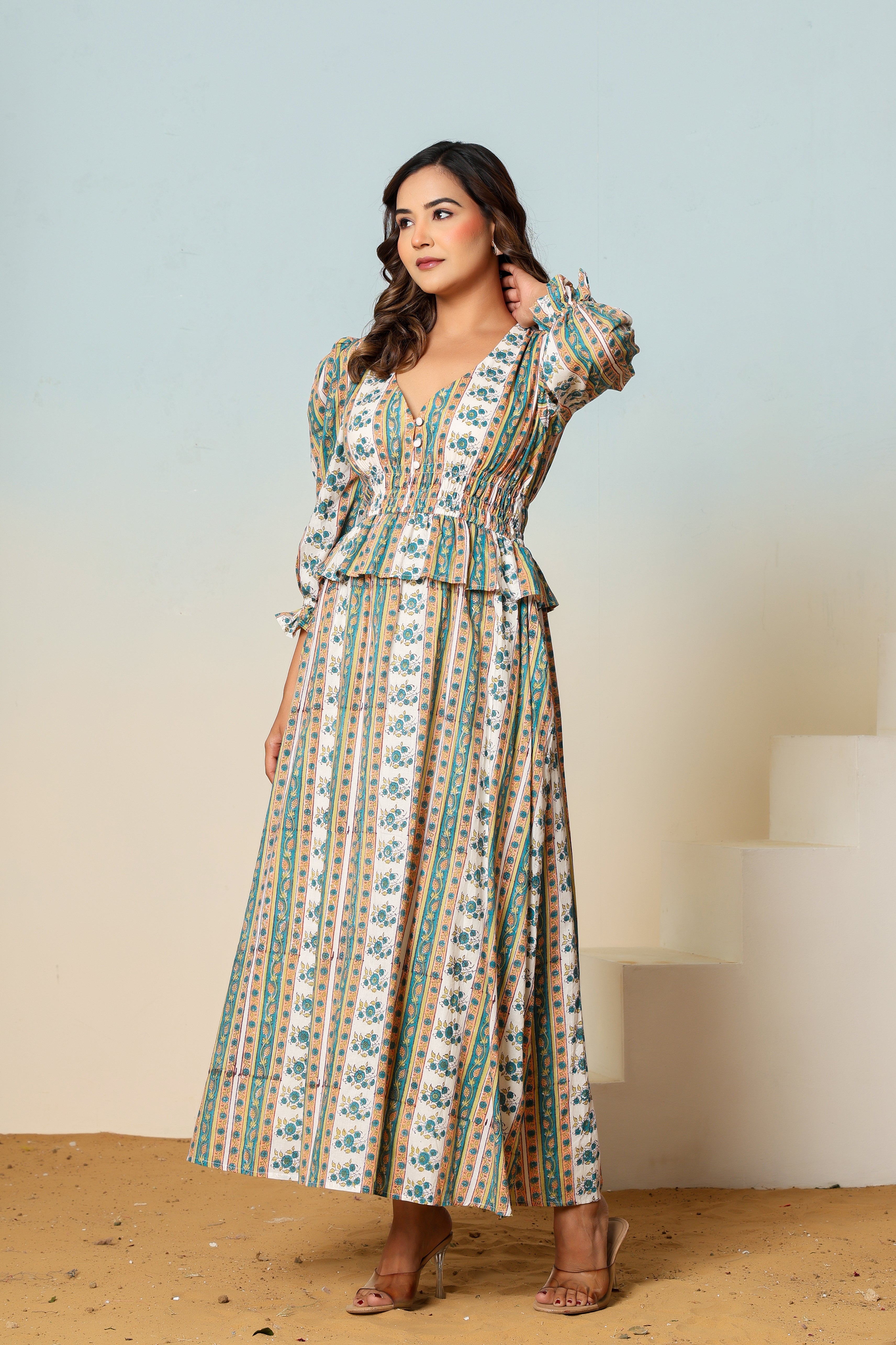 Vanya block printed dress