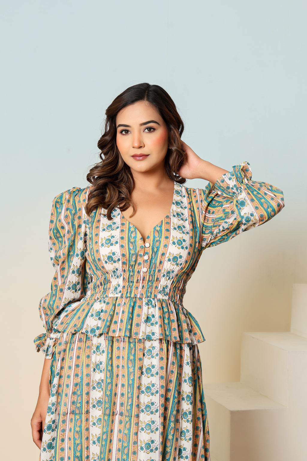 Vanya block printed dress