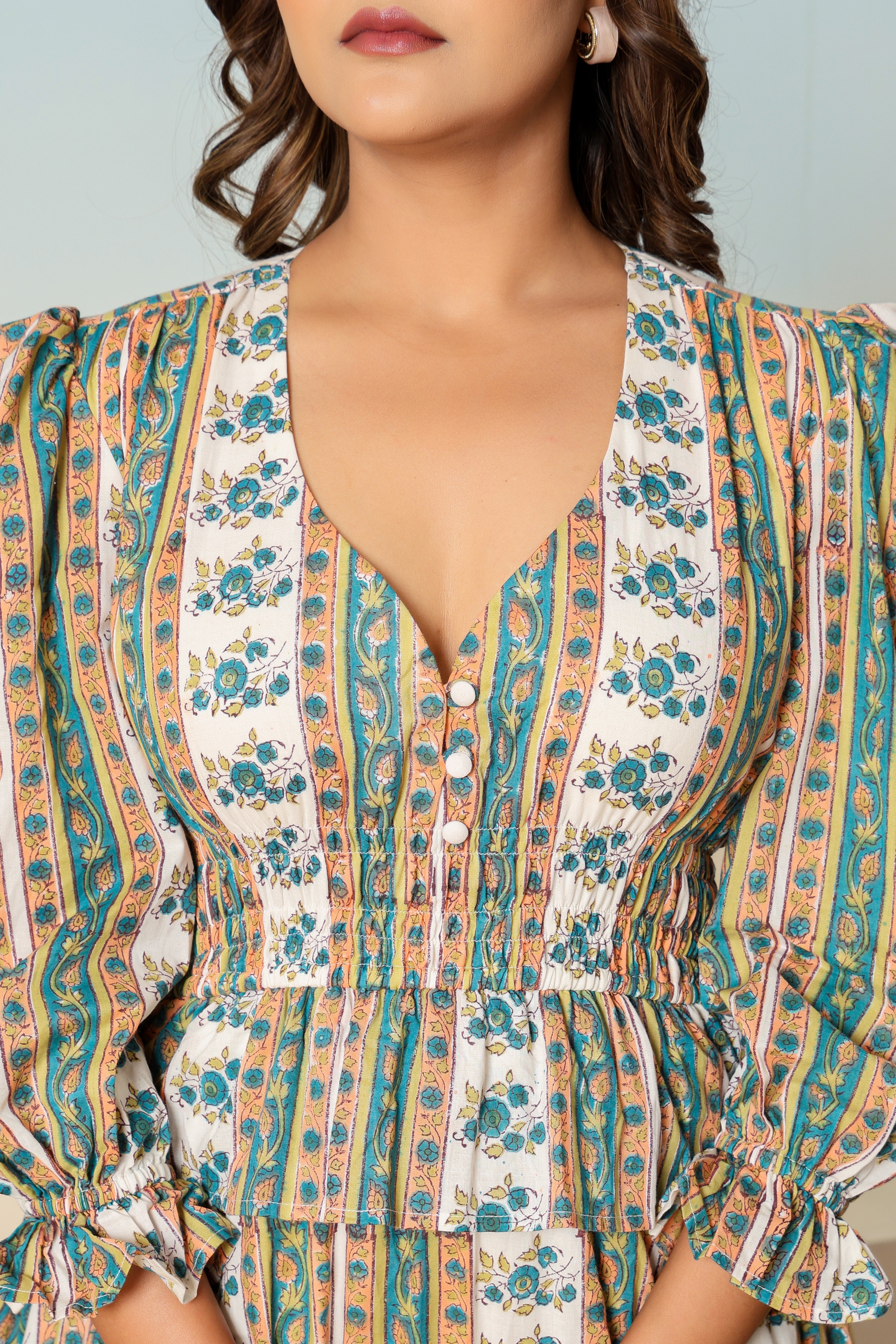 Vanya block printed dress