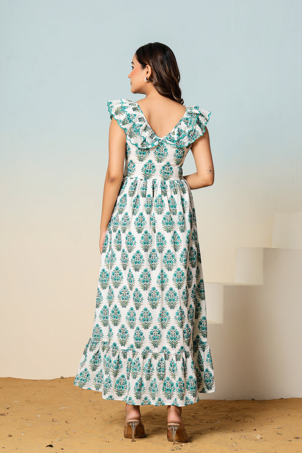 Elina block printed dress