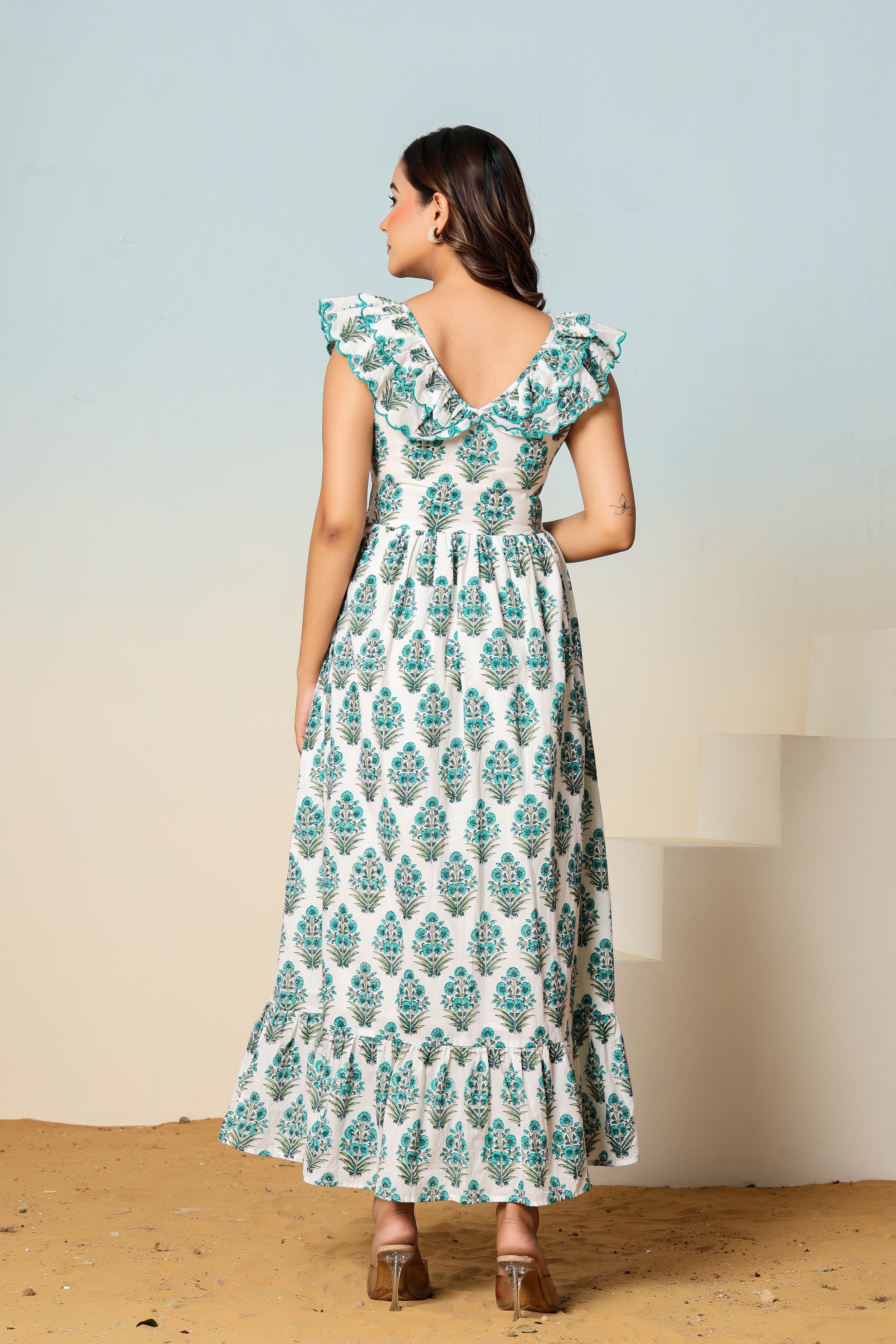 Elina block printed dress