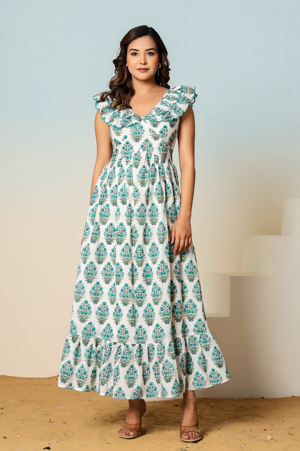 Elina block printed dress