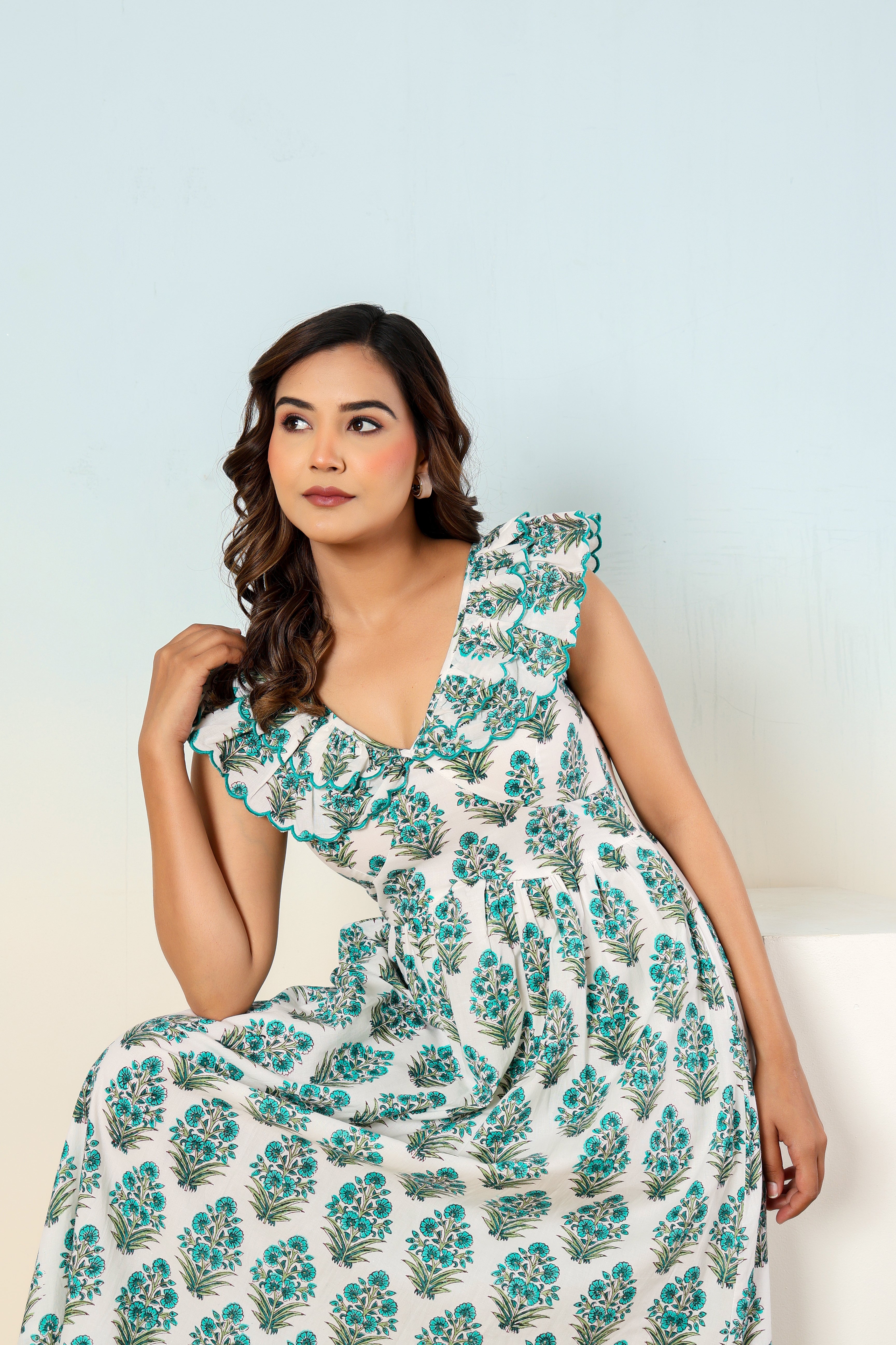 Elina block printed dress