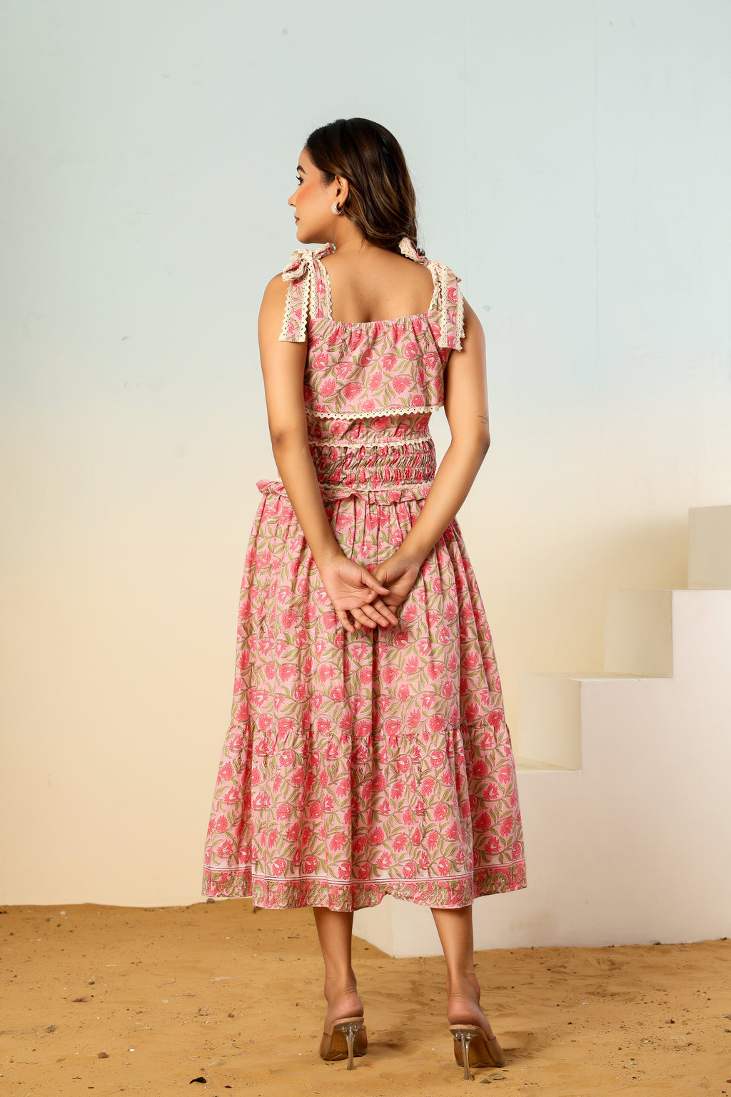 Evara block printed dress