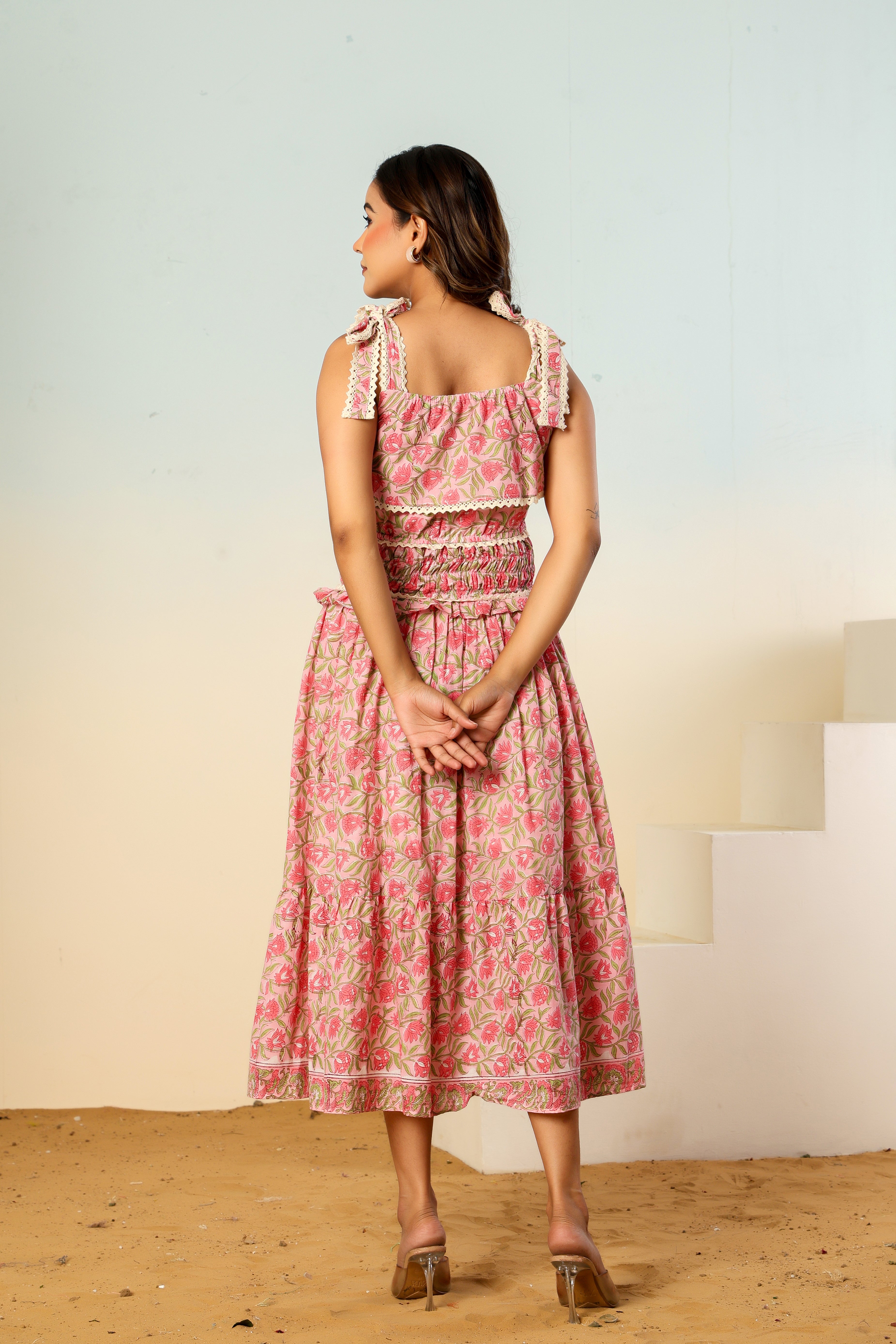 Evara block printed dress
