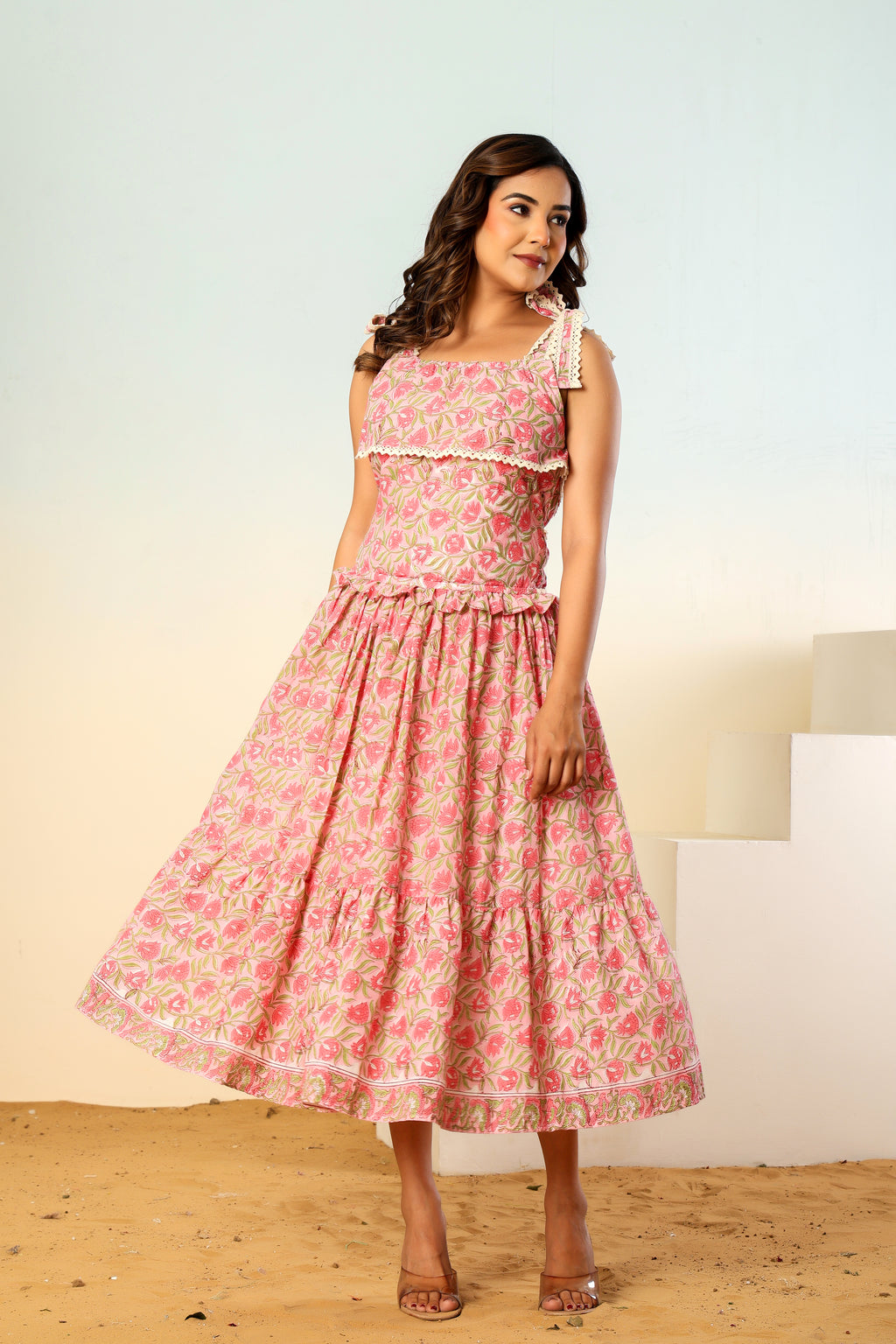 Evara block printed dress