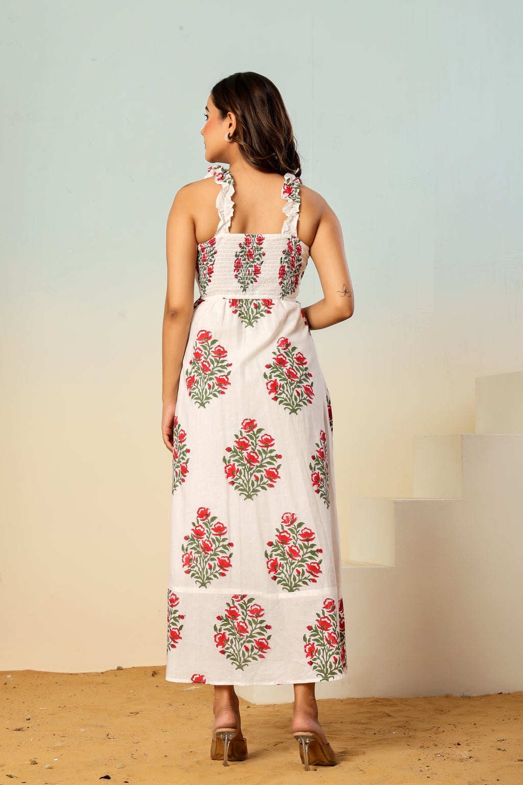 Noor buta block printed dress