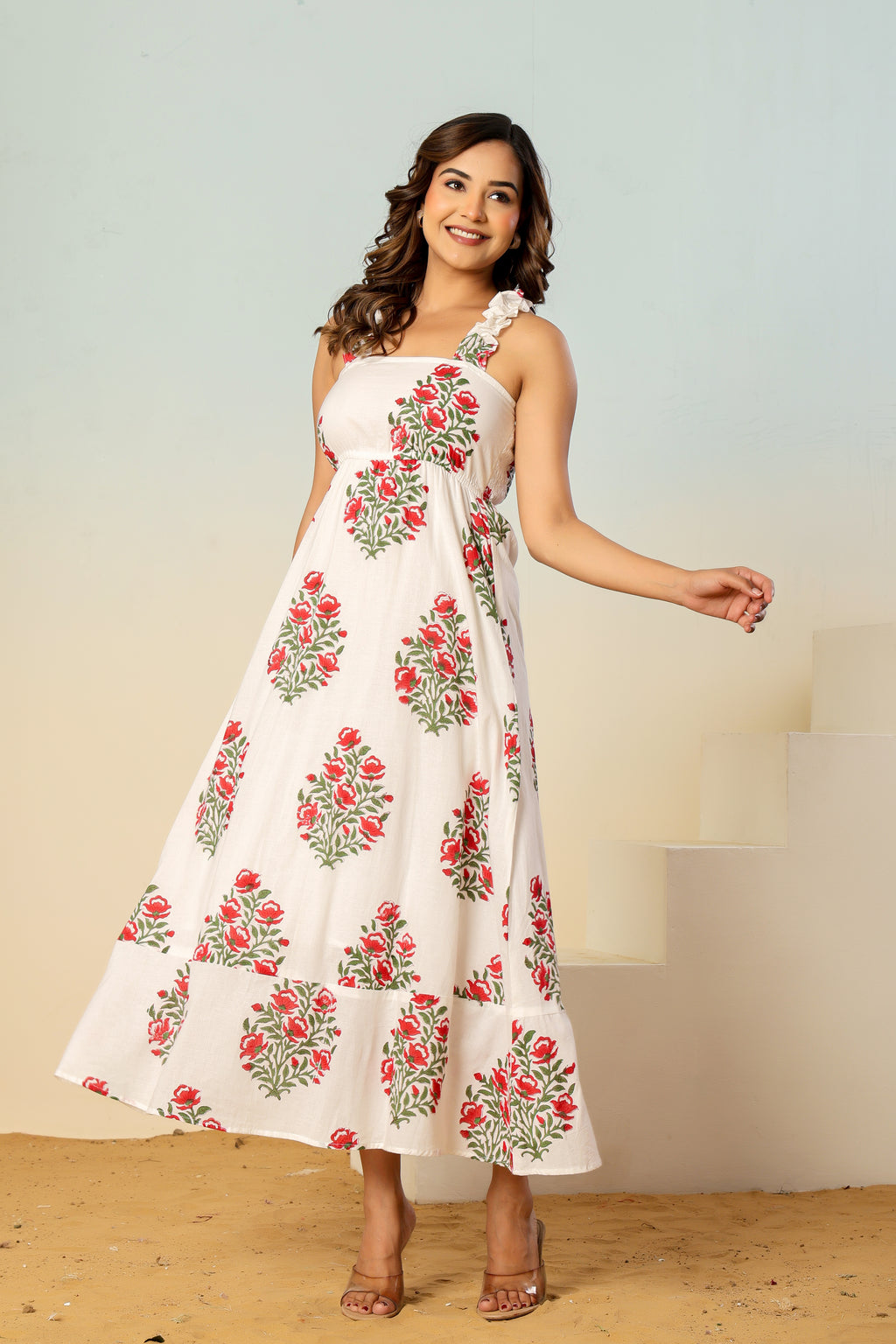 Noor buta block printed dress