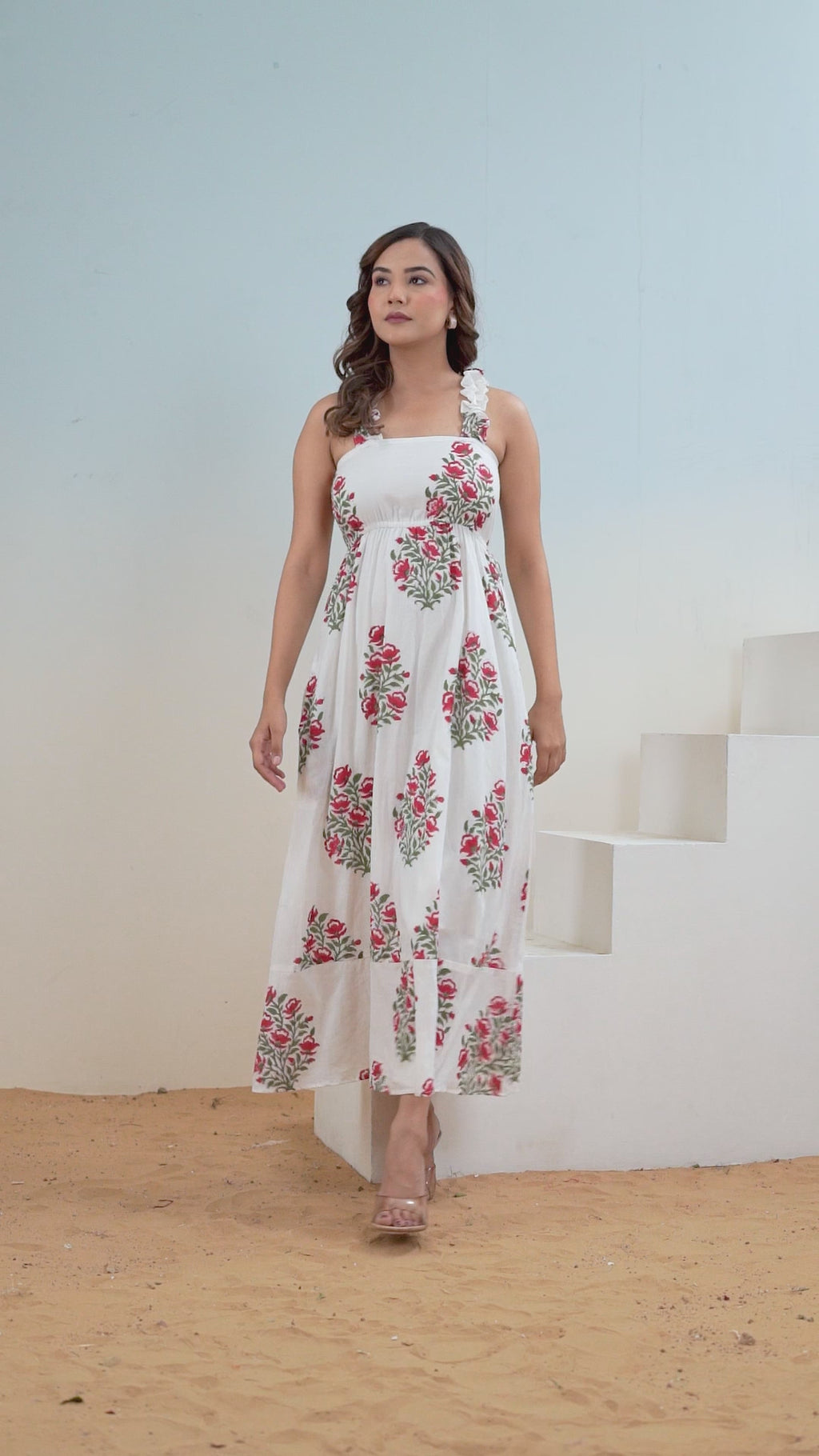 Noor buta block printed dress