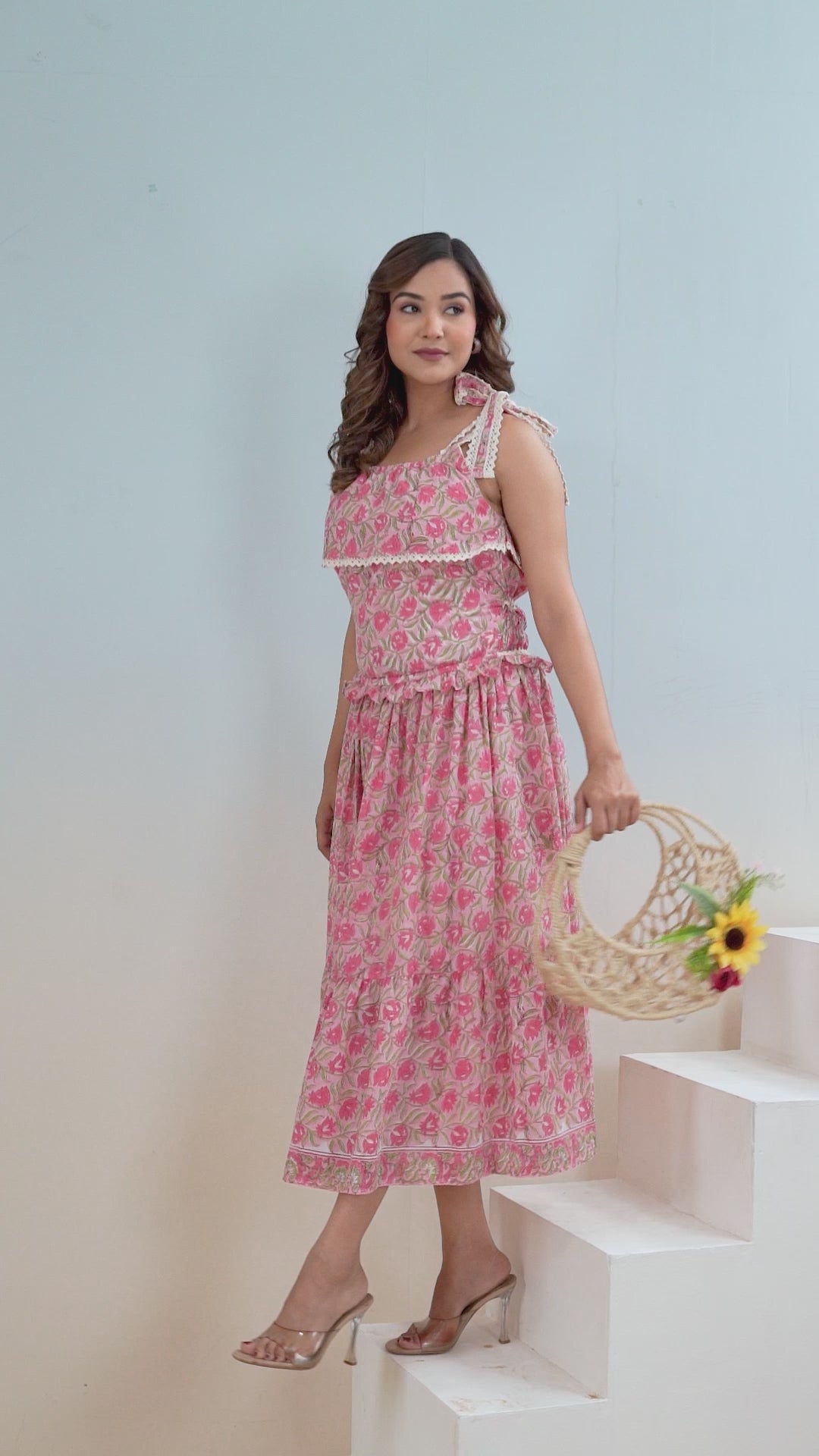 Evara block printed dress